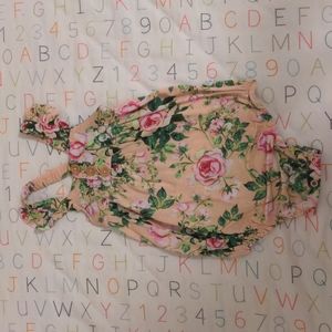 Posh Peanut Floral Bodysuit - Pink and Green